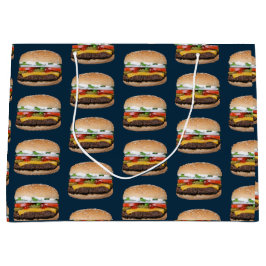 フードチーズバーベキュー焼きハンバーググルメ ラージペーパーバッグ