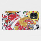 フードッグと蓮のタトゥーデザイン Case-Mate iPhoneケース (裏面(横))