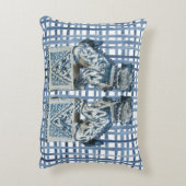 フードッグスブルーホワイトジンジャージャー装飾用クッション アクセントクッション (裏面(縦))