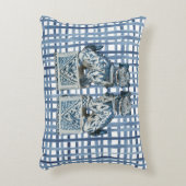 フードッグスブルーホワイトジンジャージャー装飾用クッション アクセントクッション (正面(垂直))