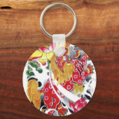 フードッグ&ロータスタトゥーデザイン キーホルダー (正面)