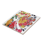 フードッグ&ロータスタトゥーデザイン タイル (側面)