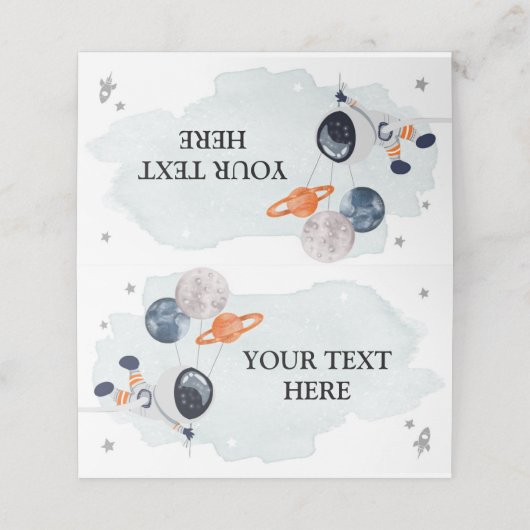 フードテント宇宙宇宙飛行士銀河系シャワーボーイ名 プレイスカード (外部開封)