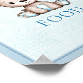 フードテーブルかわいいブラウンベア赤ちゃんシャワー ポスター (角)