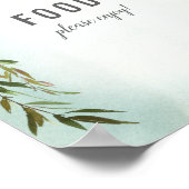 フードテーブルグリーンホワイトローズベビー散水シャワー ポスター (角)