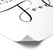 フードテーブルサインオリーブの葉の緑結婚の ポスター (角)