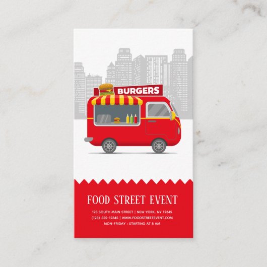 フードトラックのハンバーガー 名刺 (正面)