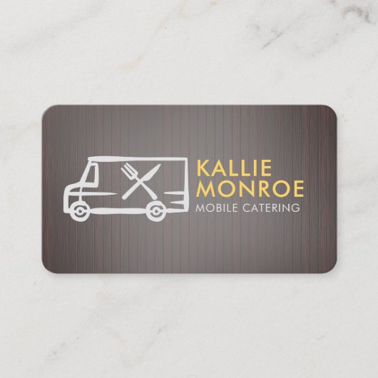 フードトラックのロゴ木板名刺 名刺 (正面)