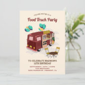 フードトラックの誕生日パーティー招待状 招待状 (スタンド正面)