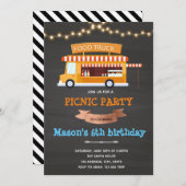 フードトラックの誕生日パーティー招待状 招待状 (正面/裏面)