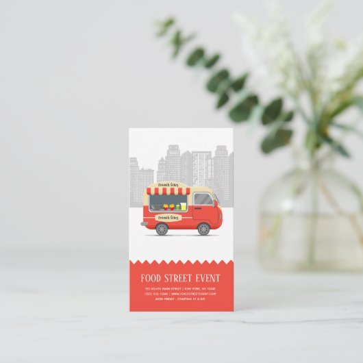 フードトラックの通りフランスのフライ 名刺 (スタンド正面)