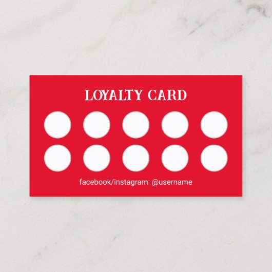 フードトラックアウトドアキッチンファンケータリングレッド ロイヤリティカード (裏面)