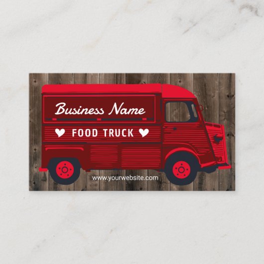 フードトラックアウトドアキッチンファンケータリングレッド ロイヤリティカード (正面)