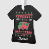 フードトラックパーソナライズされたの醜いクリスマスセーター オーナメント (正面)