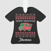 フードトラックパーソナライズされたの醜いクリスマスセーター オーナメント (裏面)