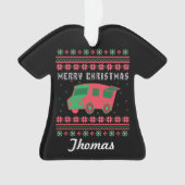 フードトラックパーソナライズされたの醜いクリスマスセーター オーナメント (正面)