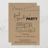 フードトラックパーティー誕生日卒業等 招待状 (正面/裏面)
