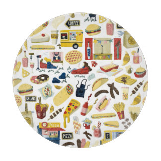 フードトラックフェスト：漫画のパターン カッティングボード