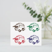 フードトラックフォーカラーデザイン ポストカード (スタンド正面)