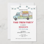 フードトラック子供の誕生日パーティの招待状 案内状 (正面)