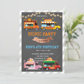フードトラック誕生日テーマの招待 招待状 (スタンド正面)