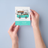 フードトラック通りのカップケーキ菓子スイートデザート チラシ (手)