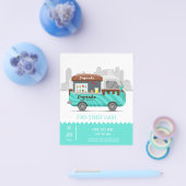 フードトラック通りのカップケーキ菓子スイートデザート チラシ (シングル)