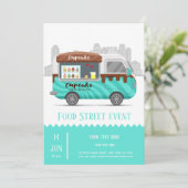 フードトラック通りカップケーキ甘いデザート 招待状 (スタンド正面)