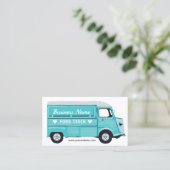 フードトラック通りキッチンファンケータリングティール(緑がかった色) 名刺 (スタンド正面)