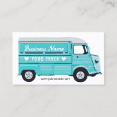 フードトラック通りキッチンファンケータリングティール(緑がかった色) 名刺 (正面)