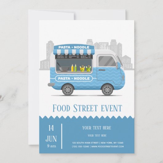 フードトラック通りパスタ麺 招待状 (正面)