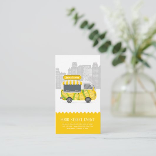 フードトラック通り甘トウモロコシ 名刺 (スタンド正面)