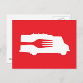 フードトラック：サイド/フォーク（赤） ポストカード (正面/裏面)