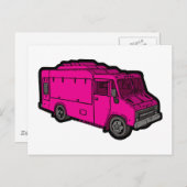 フードトラック：基本（ピンク） ポストカード (正面/裏面)