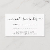 フードトレイン食事リマインダーカード 名刺 (正面)