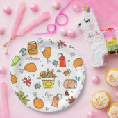 フードドードルデザインカスタム紙プレート9" ペーパープレート (パーティー)