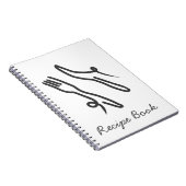 フードナイフモダンとフォーク灰色と白 ノートブック (右側)
