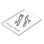 フードナイフモダンとフォーク灰色と白 ノートブック (左側)