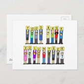 フードバンクのボランティア、漫画グループ。 ポストカード (正面/裏面)