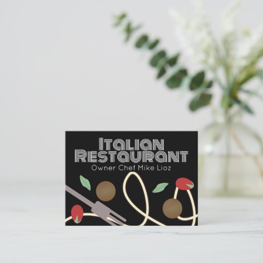 フードパスタートラックイタリアンレストラン名刺 名刺 (スタンド正面)