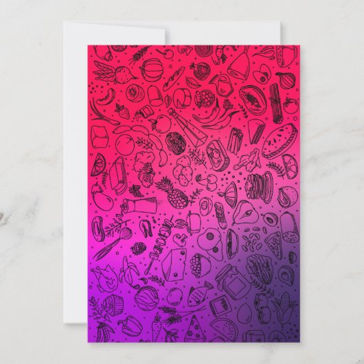 フードパタカラフルーンフルーツ食品パンケーキ野菜 招待状 (正面)