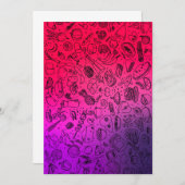 フードパタカラフルーンフルーツ食品パンケーキ野菜 招待状 (正面/裏面)