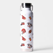 フードパターン付きサッカースポーツ用具 ウォーターボトル (正面)