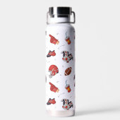 フードパターン付きサッカースポーツ用具 ウォーターボトル (背面)