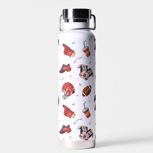 フードパターン付きサッカースポーツ用具 ウォーターボトル (背面)