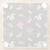 フードパターン付きサッカースポーツ用具 ガラスコースター (裏面)