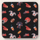 フードパターン付きサッカースポーツ用具 コースター (正面)