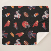 フードパターン付きサッカースポーツ用具 シェルパブランケット (正面(横))