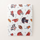 フードパターン付きサッカースポーツ用具 ジグソーパズル (縦)