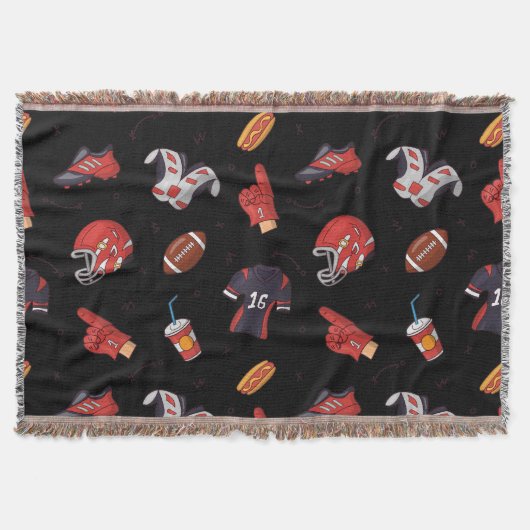 フードパターン付きサッカースポーツ用具 スローブランケット (正面)